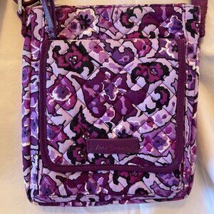Vera Bradley Iconic Rfid Women's Cotton Mini Crossbody Purse in Lilac Paisley